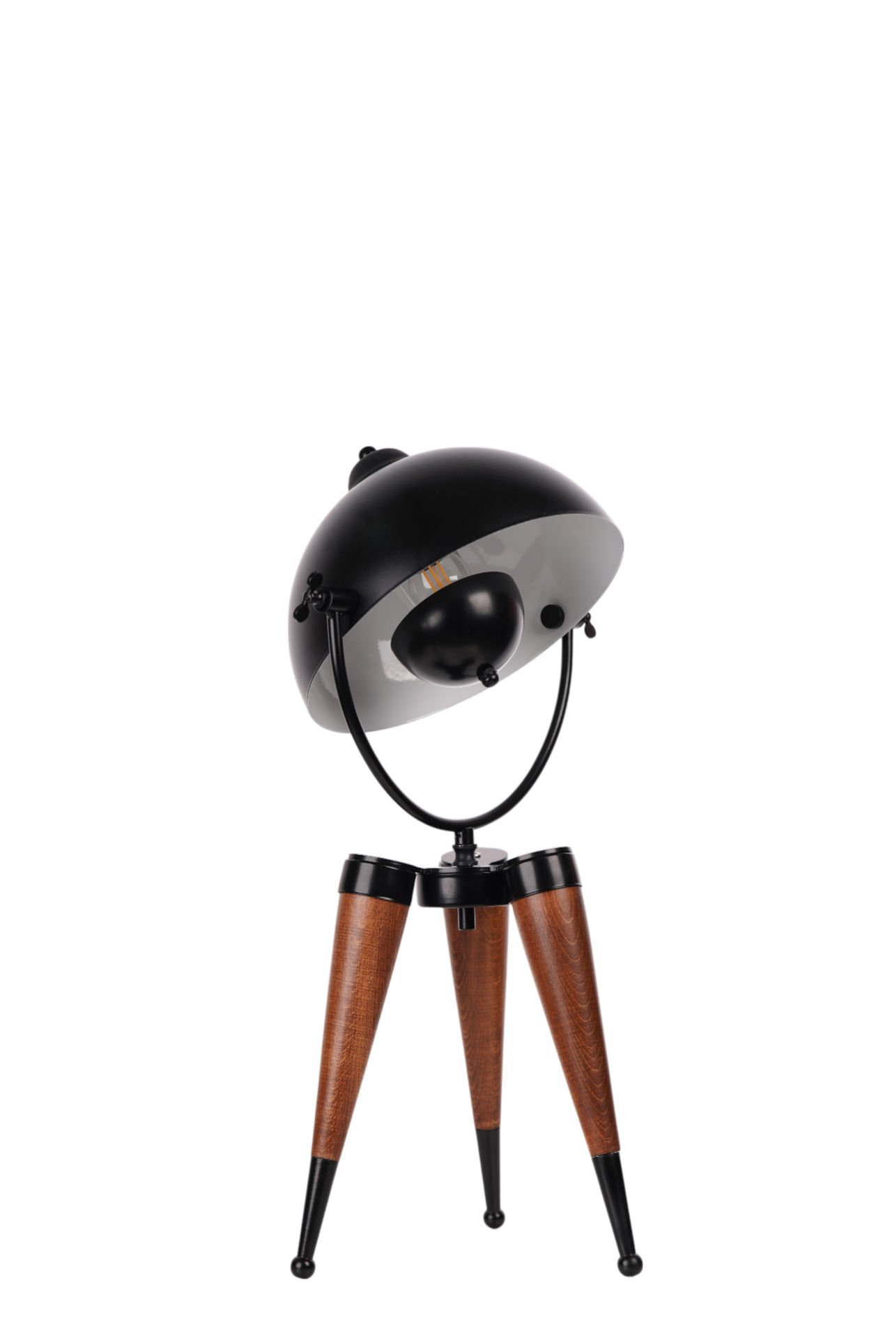 YENİ STİL CEVİZ SİYAH RETRO BAŞLIKLI MASA LAMBASI