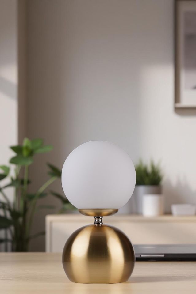 OLİVER ESKİTME KAPLAMALI BEYAZ CAMLI MASA LAMBASI