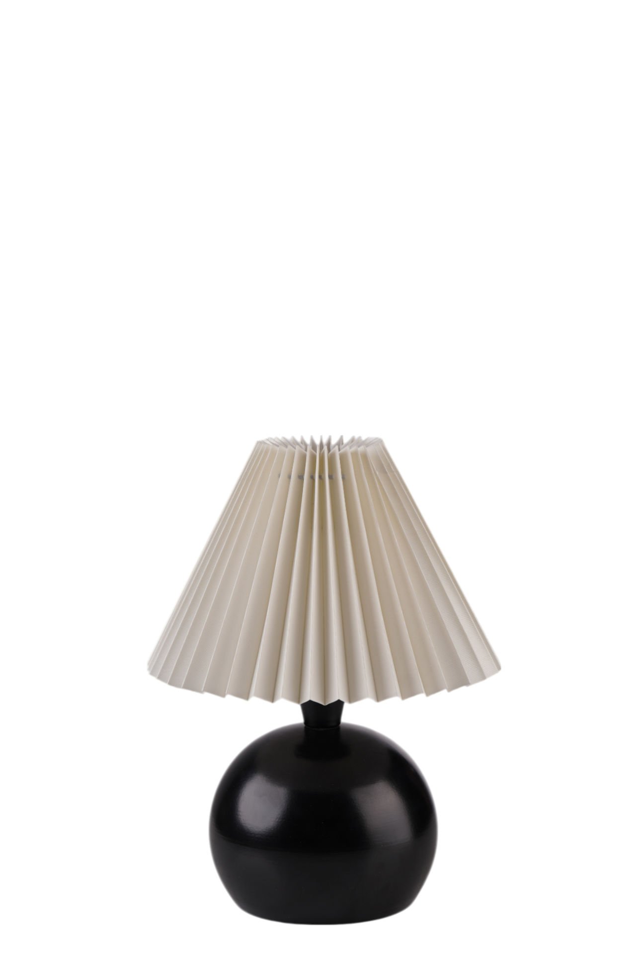 OLİVER SİYAH PİLELİ KREM ABAJURLU MASA LAMBASI