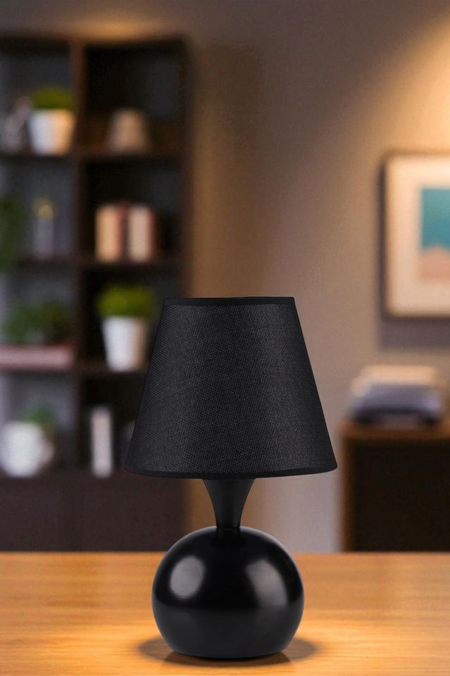 OLİVER SİYAH HASIR SİYAH ABAJURLU MASA LAMBASI