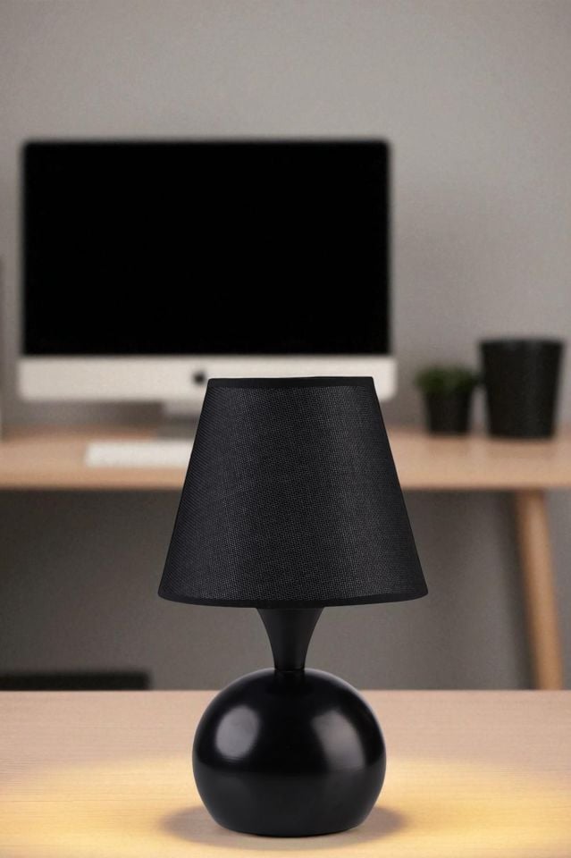 OLİVER SİYAH HASIR SİYAH ABAJURLU MASA LAMBASI