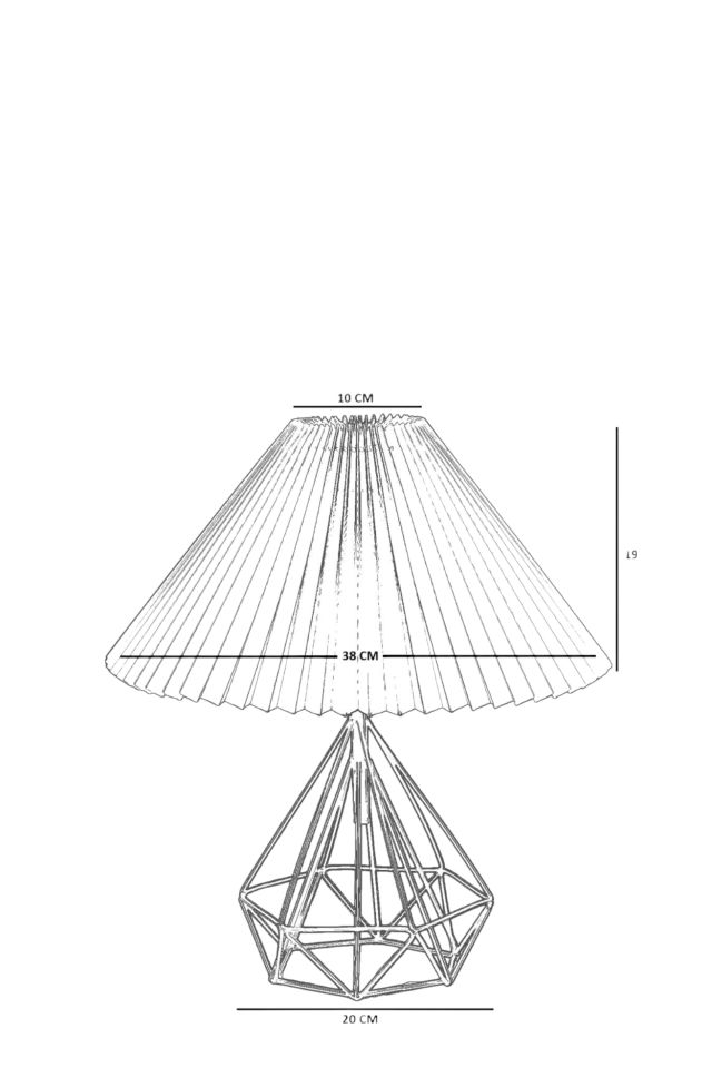 PRAMİT SİYAH PİLELİ KREM MASA LAMBASI