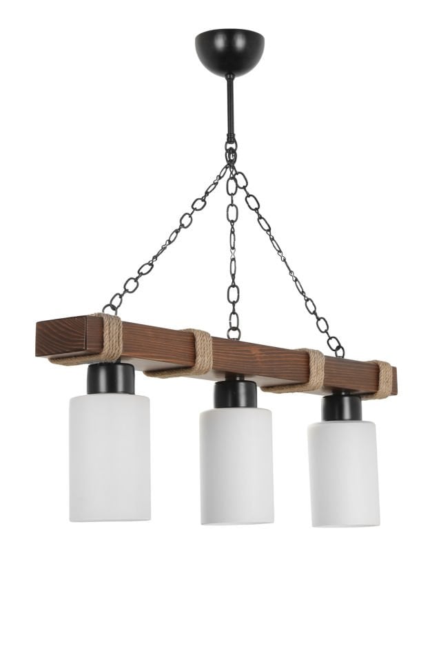 JASMİN 3 LÜ AHŞAP CEVİZ SİLİNDİR OPAL CAMLI