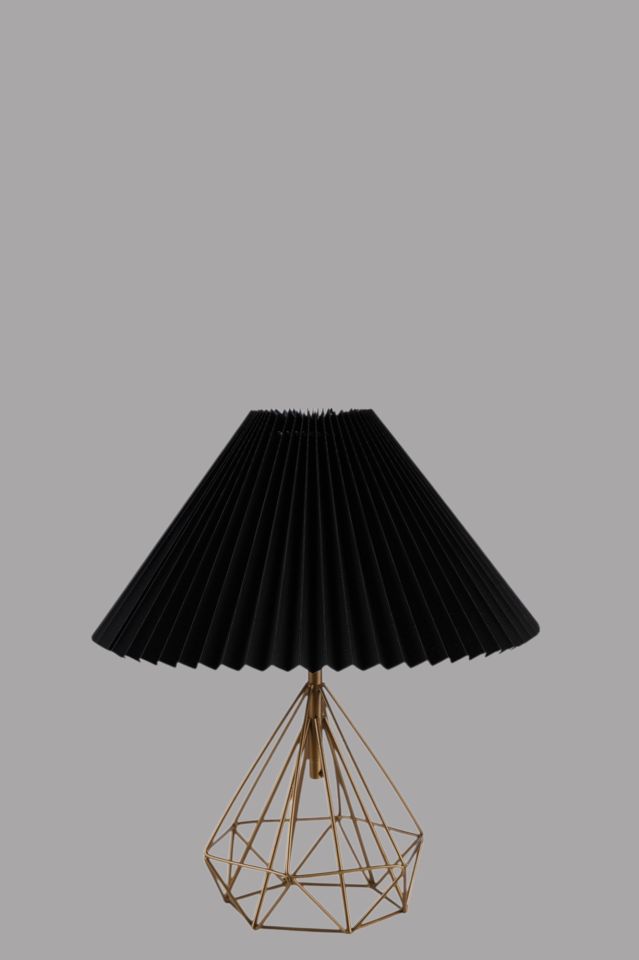 PRAMİT ESKİTME PİLELİ SİYAH MASA LAMBASI