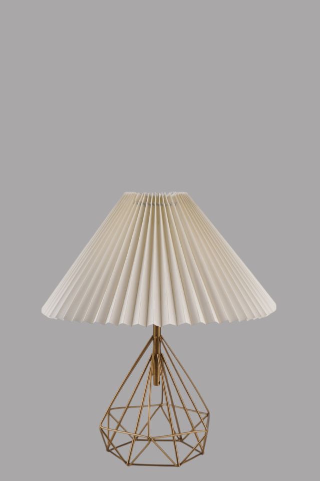 PRAMİT ESKİTME PİLELİ KREM MASA LAMBASI