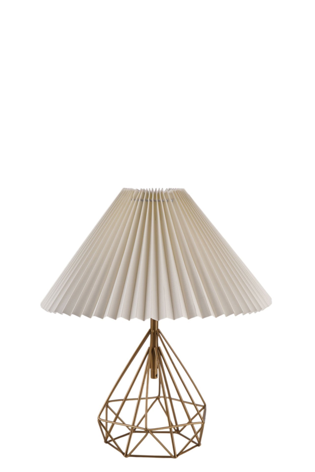 PRAMİT ESKİTME PİLELİ KREM MASA LAMBASI