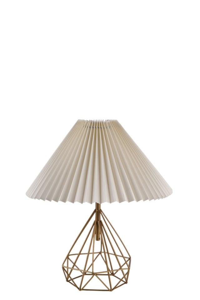 PRAMİT ESKİTME PİLELİ KREM MASA LAMBASI