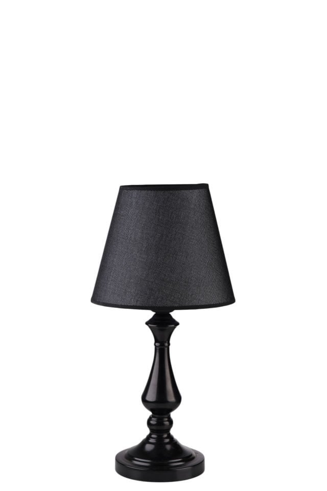 MEGAN SİYAH PRAMİT HASIR SİYAH ABAJURLU MASA LAMBASI