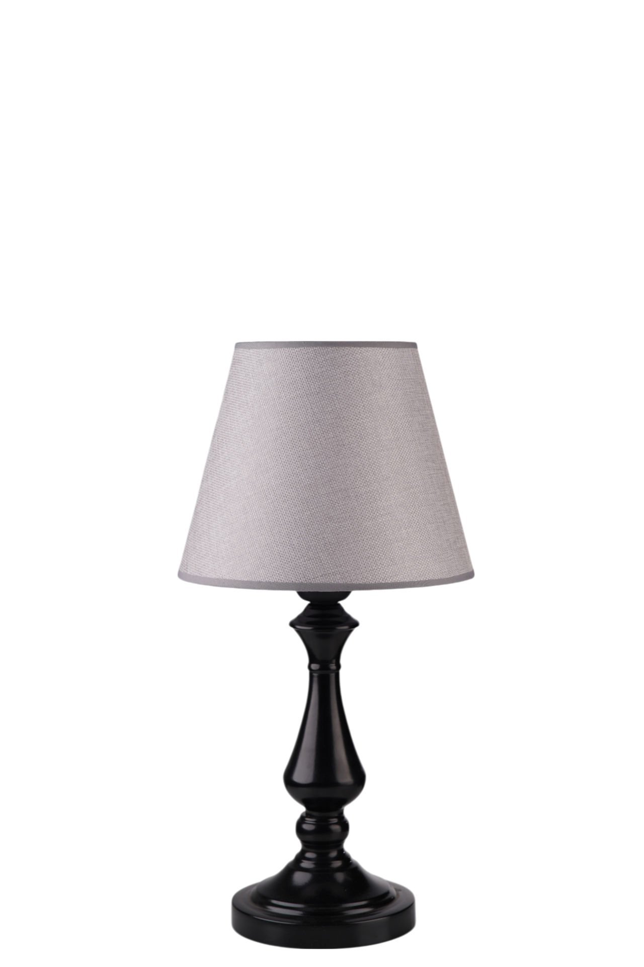 MEGAN SİYAH PRAMİT HASIR GRİ ABAJURLU MASA LAMBASI