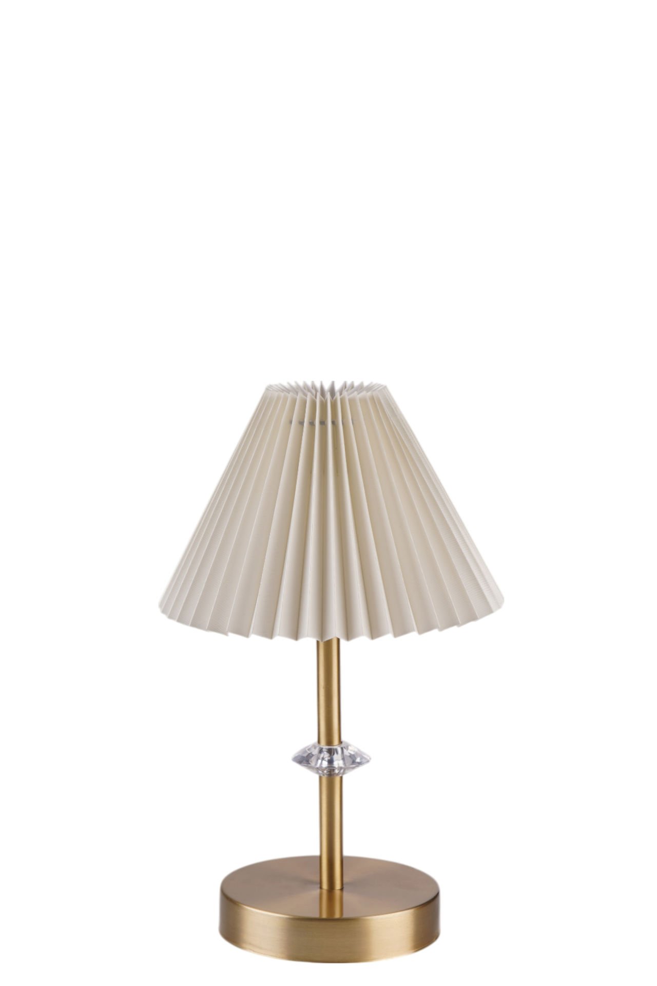 ÜSKÜP ESKİTME PİLELİ KREM ABAJURLU MASA LAMBASI