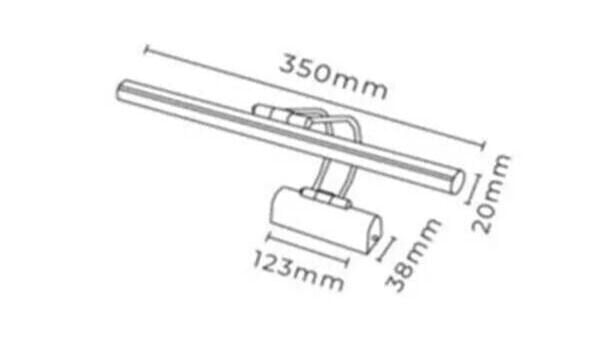 FLÜT 35 CM LEDLİ KROM APLİK(PROMOSYON)