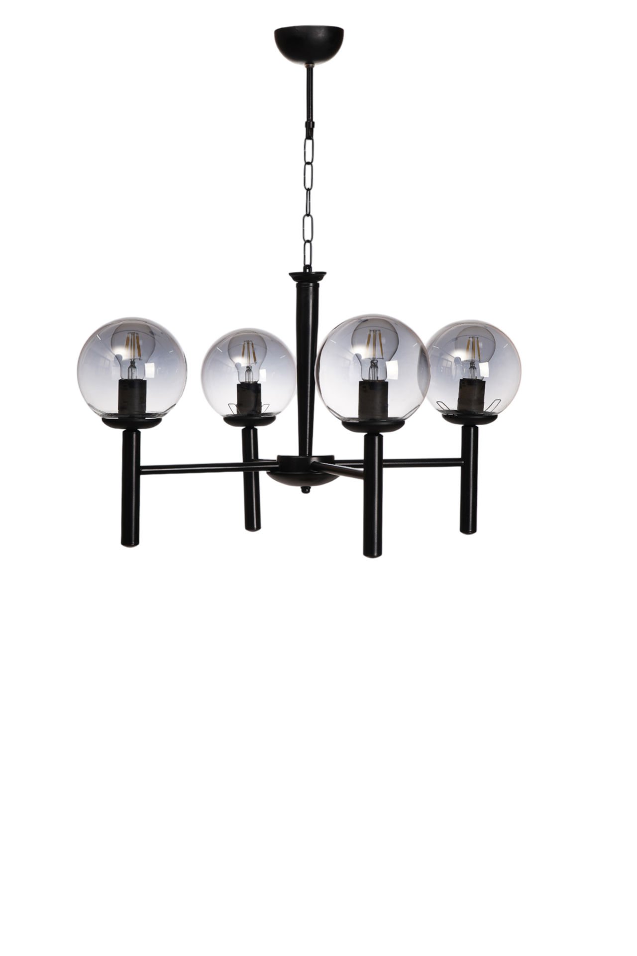 LUKE 4 LÜ SİYAH FÜME CAMLI AVİZE