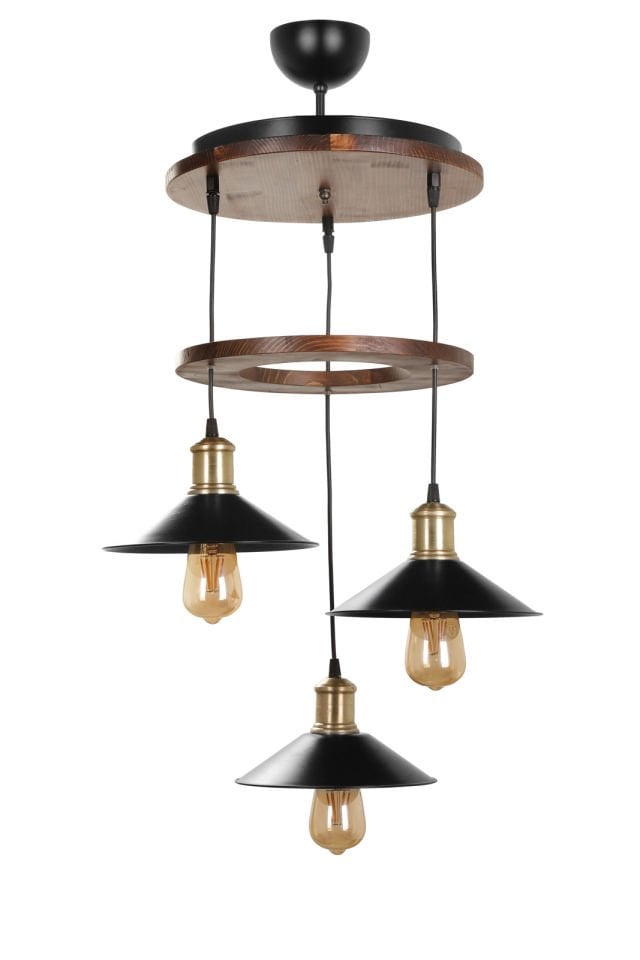 DAVİD 3 LÜ CEVİZ TEPSİLİ METAL BAŞLIKLI SARKIT