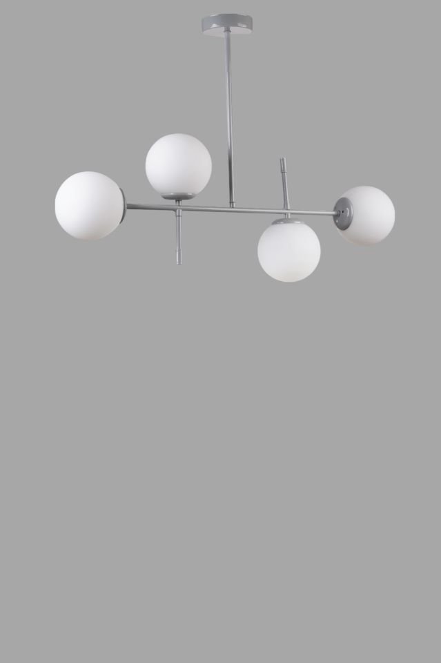 FAVORİ 4 LÜ GRİ BEYAZ CAMLI AVİZE