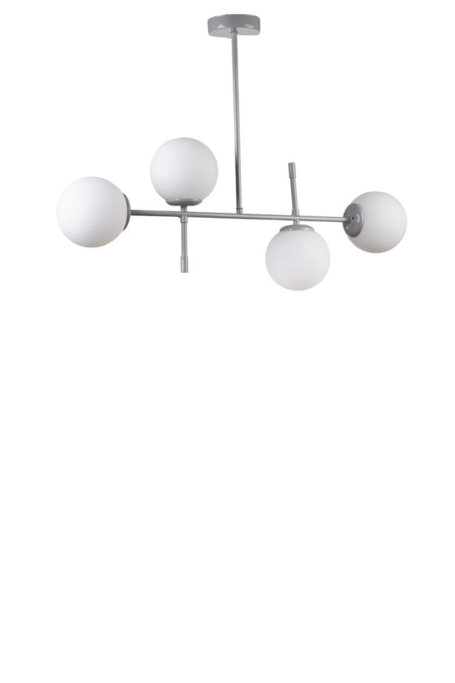 FAVORİ 4 LÜ GRİ BEYAZ CAMLI AVİZE