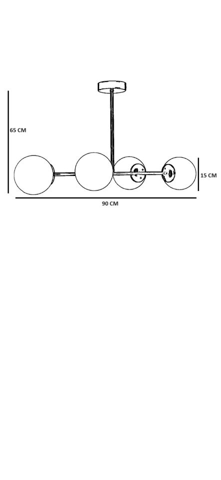 YENİ FAVORİ 4 LÜ GRİ BEYAZ CAMLI AVİZE