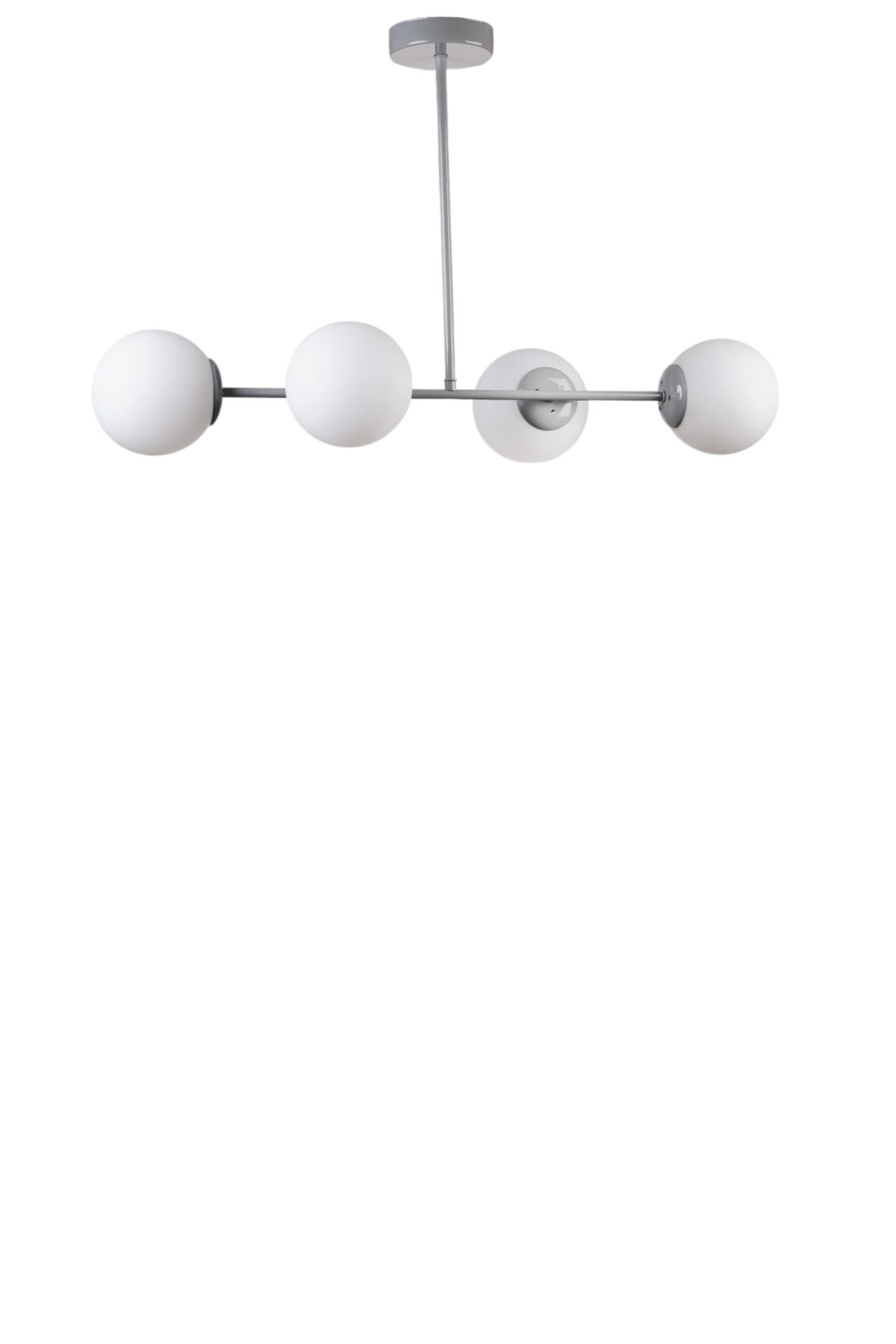 YENİ FAVORİ 4 LÜ GRİ BEYAZ CAMLI AVİZE