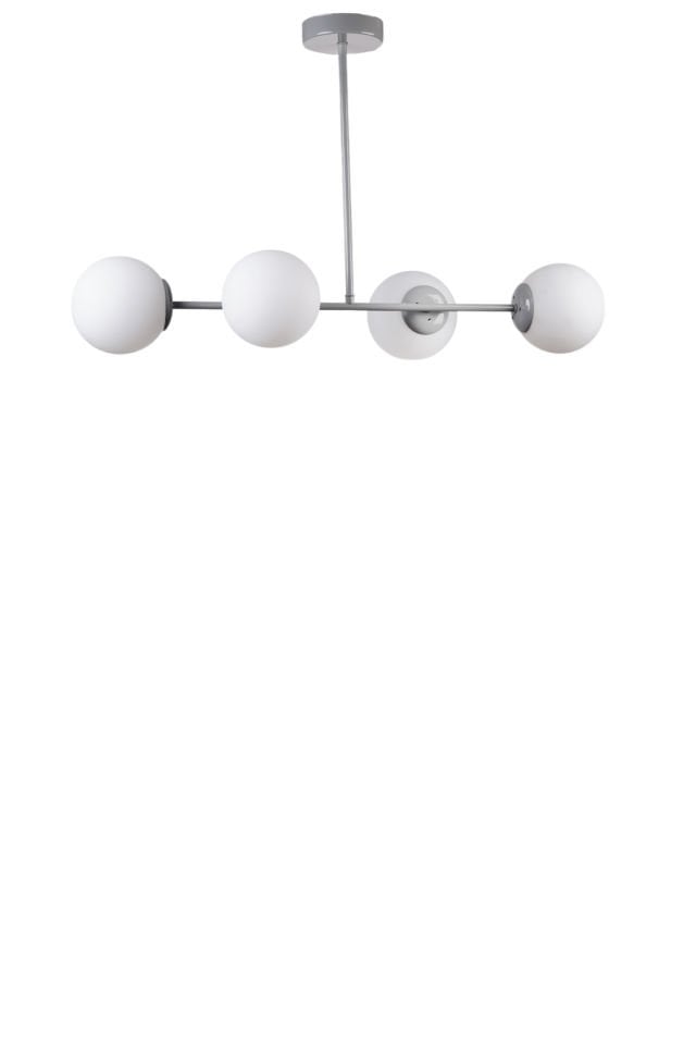 YENİ FAVORİ 4 LÜ GRİ BEYAZ CAMLI AVİZE