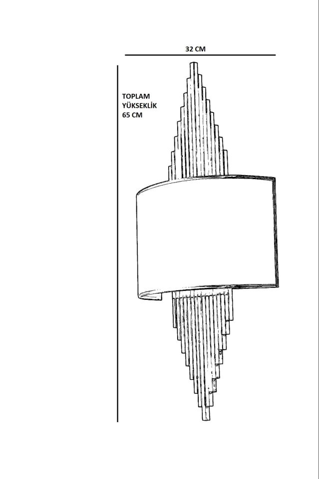 HANDE PİLLİ SİYAH OVAL 82 ABAJURLU APLİK