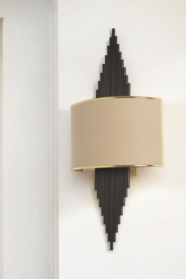 HANDE PİLLİ SİYAH OVAL 82 ABAJURLU APLİK