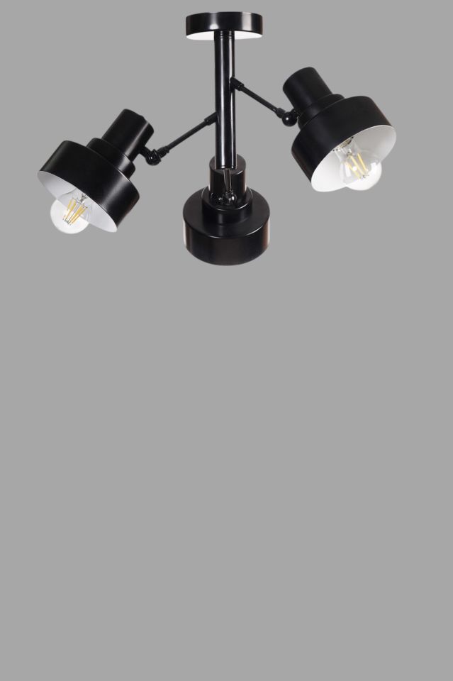 JESUS 3 LÜ SİYAH PLAFONYER AVİZE