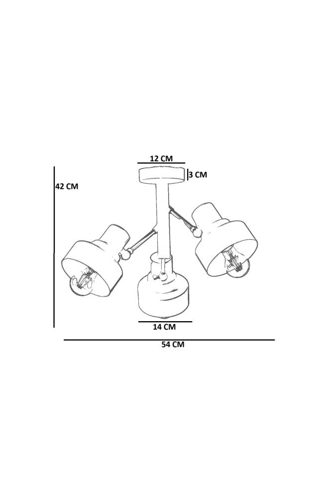 JESUS 3 LÜ SİYAH PLAFONYER AVİZE