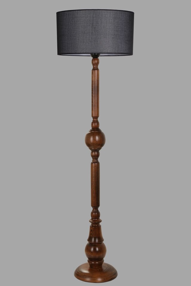 PIRIL CEVİZ LAMBADER SİLİNDİR HASIR SİYAH ABAJURLU