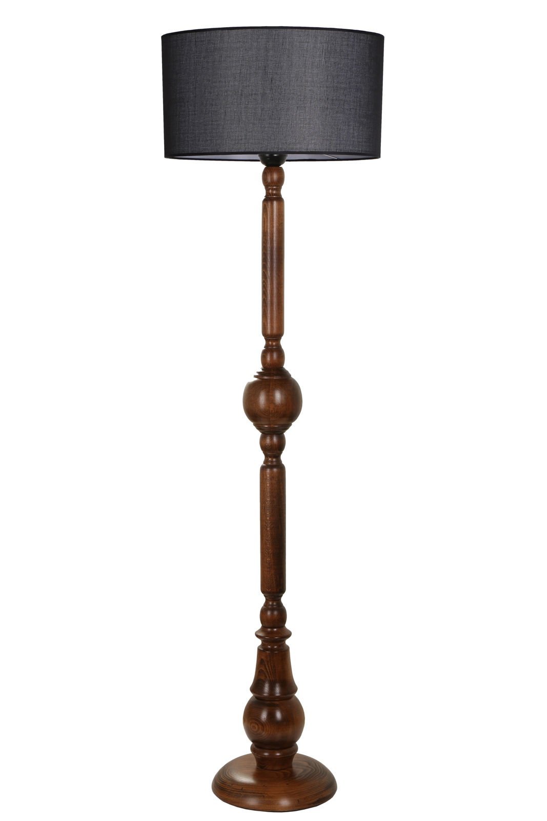 PIRIL CEVİZ LAMBADER SİLİNDİR HASIR SİYAH ABAJURLU