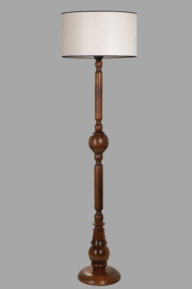 PIRIL CEVİZ LAMBADER SİLİNDİR FİNLİ KREM ABAJURLU