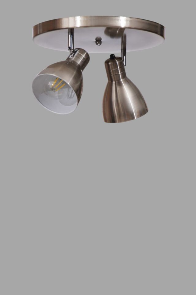 OTİS 2 Lİ TEPSİLİ MAT KROM PLAFONYER AVİZE(PROMOSYON)