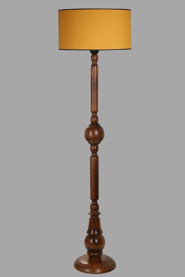 PIRIL CEVİZ LAMBADER SİLİNDİR HARDAL ABAJURLU