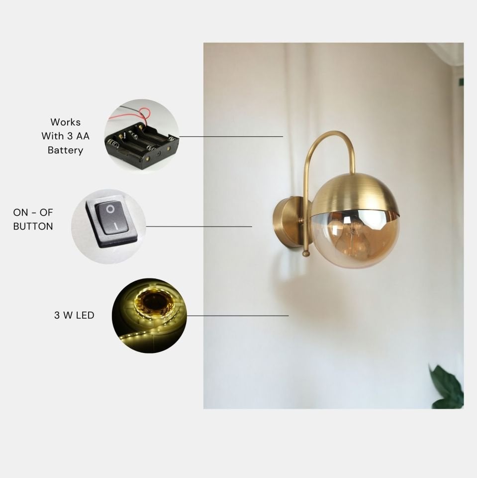 KÜRE PİLLİ APLİK ESKİTME BAL CAMLI