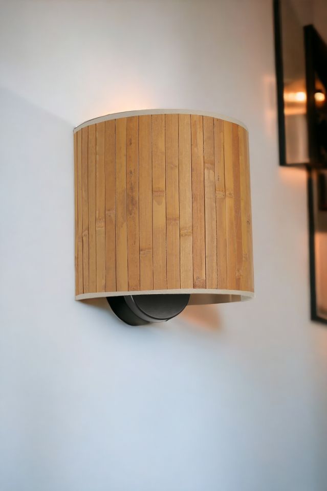 BAMBU PİLLİ 01 ABAJURLU OVAL APLİK