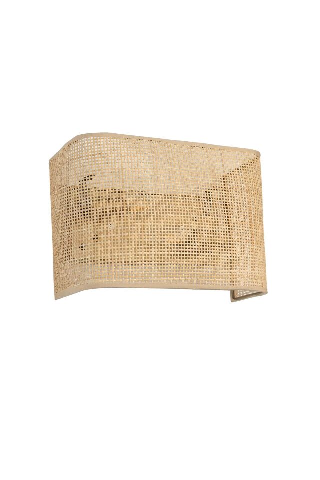 ÖRGÜLÜ RATTAN ABAJURLU DİKDÖRTGEN APLİK(PROMOSYON)