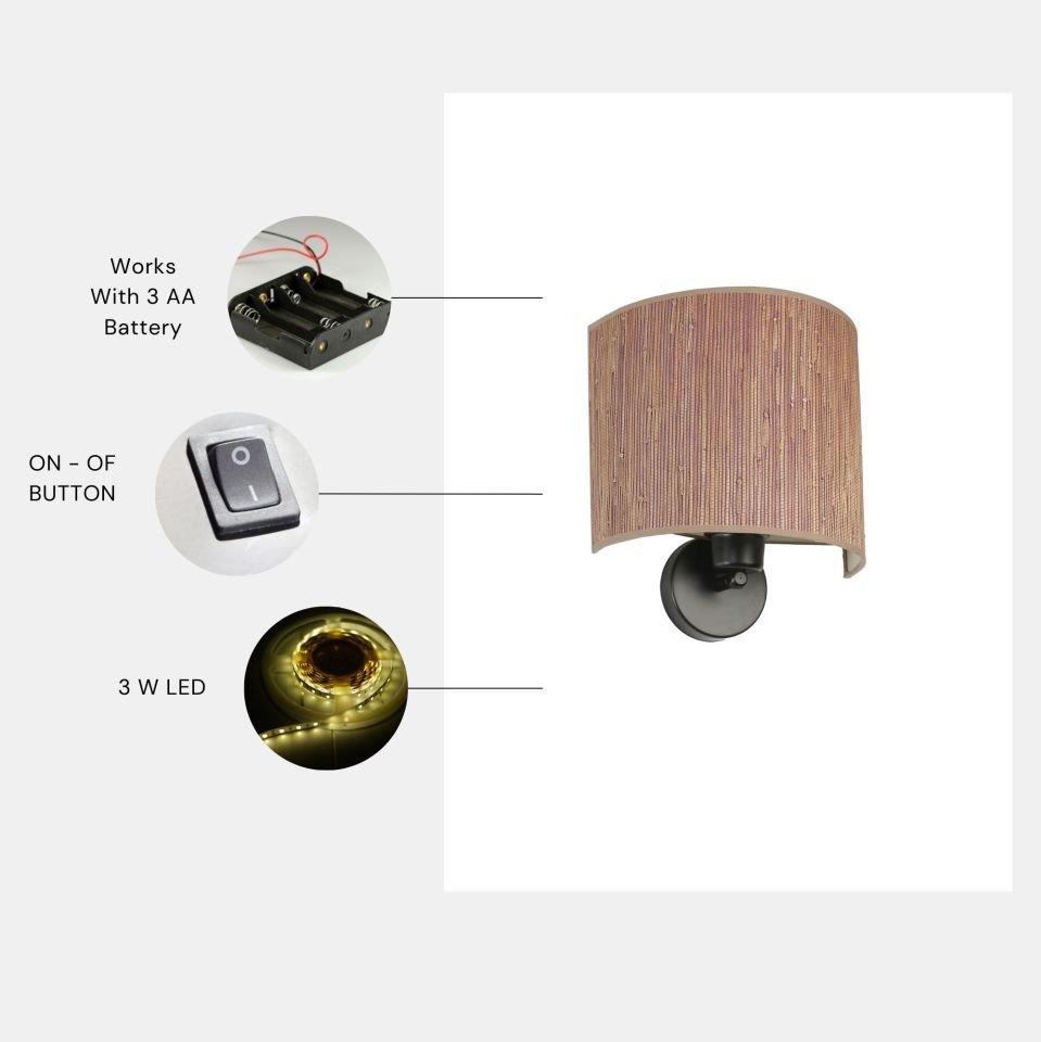 BAMBU PİLLİ 04 ABAJURLU OVAL APLİK