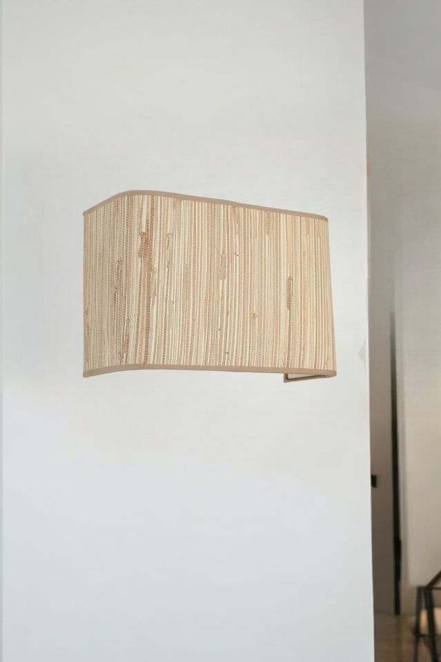 BAMBU PİLLİ 09 ABAJURLU DİKDÖRTGEN APLİK