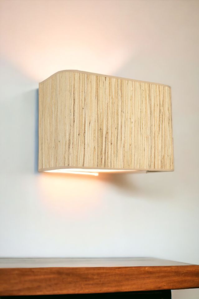 BAMBU PİLLİ 010 ABAJURLU DİKDÖRTGEN APLİK