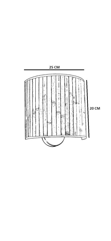 BAMBU PİLLİ 010 ABAJURLU OVAL APLİK