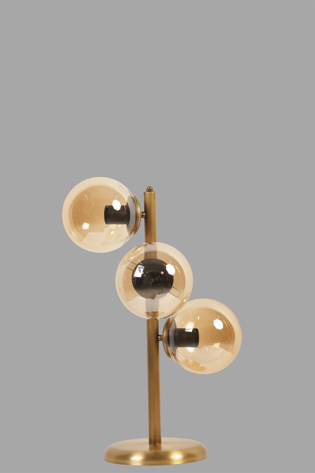 SİMAY 3 LÜ ESKİTME BAL CAMLI MASA LAMBASI