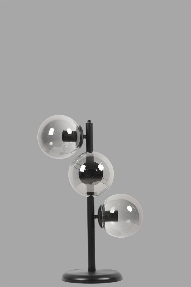 SİMAY 3 LÜ SİYAH FÜME CAMLI MASA LAMBASI