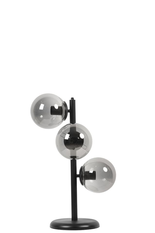 SİMAY 3 LÜ SİYAH FÜME CAMLI MASA LAMBASI