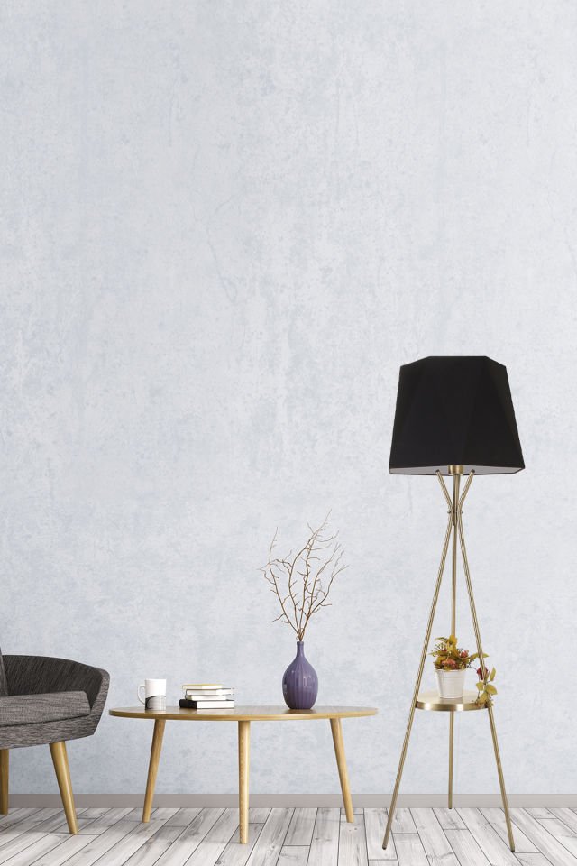 VENEDİK SEHPALI ESKİTME LAMBADER ALTIGEN SİYAH ABAJURLU