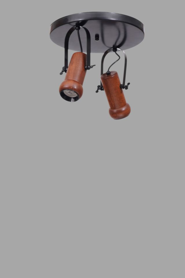 PASCAL 2 Lİ TEPSİLİ CEVİZ PLAFONYER AVİZE