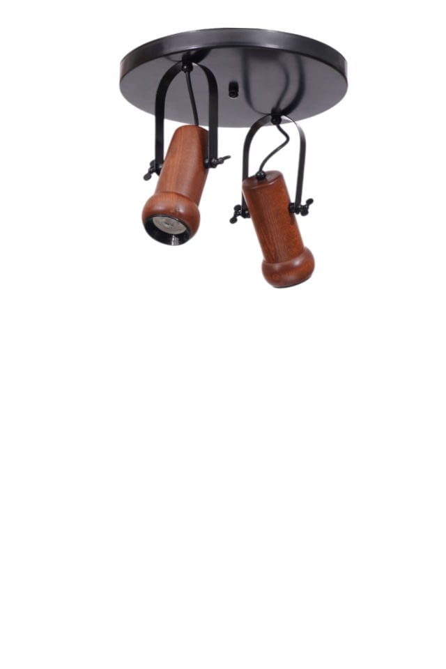 PASCAL 2 Lİ TEPSİLİ CEVİZ PLAFONYER AVİZE