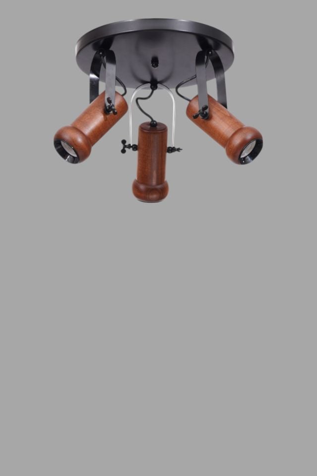 PASCAL 3 LÜ TEPSİLİ CEVİZ PLAFONYER AVİZE