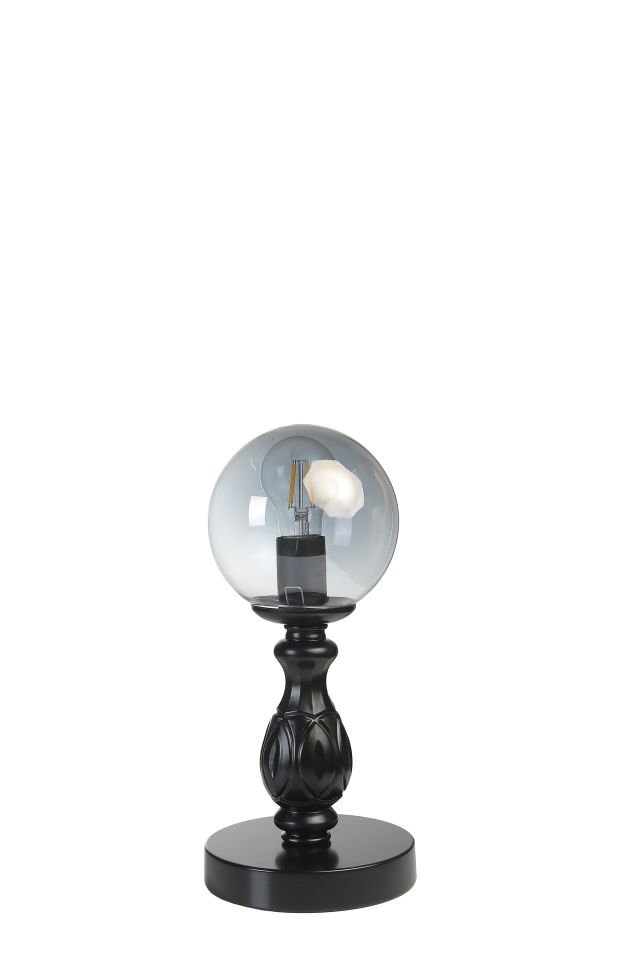 OLİMPİYAT PİLLİ SİYAH FÜME CAMLI MASA LAMBASI
