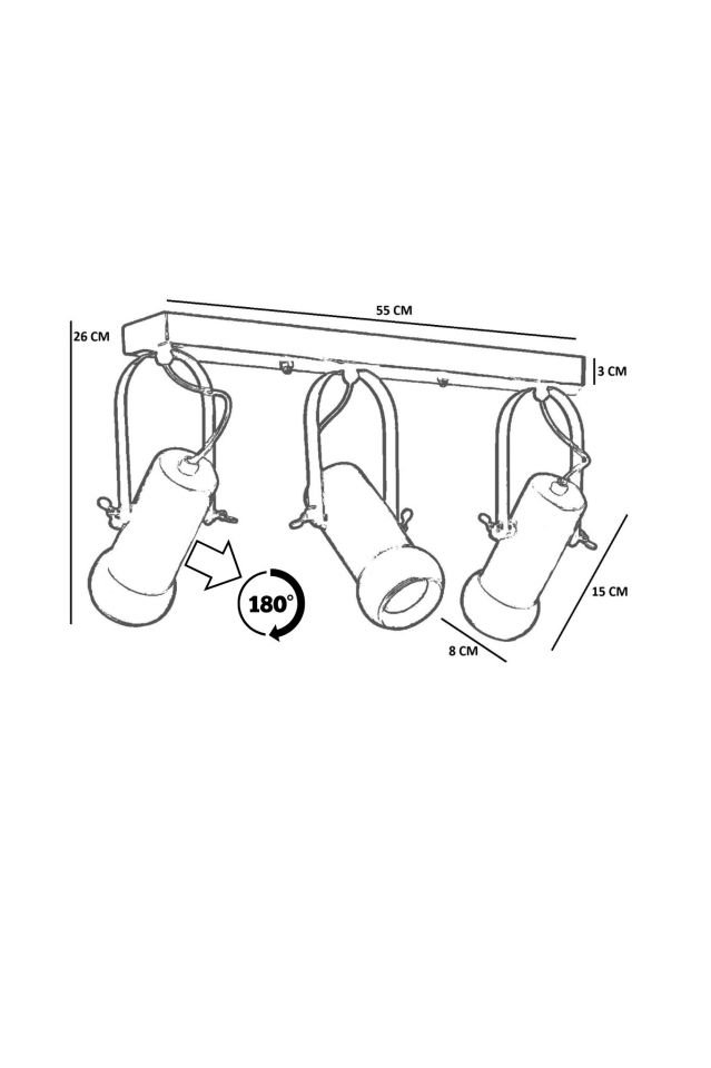 PASCAL 3 LÜ SIRALI CEVİZ PLAFONYER AVİZE