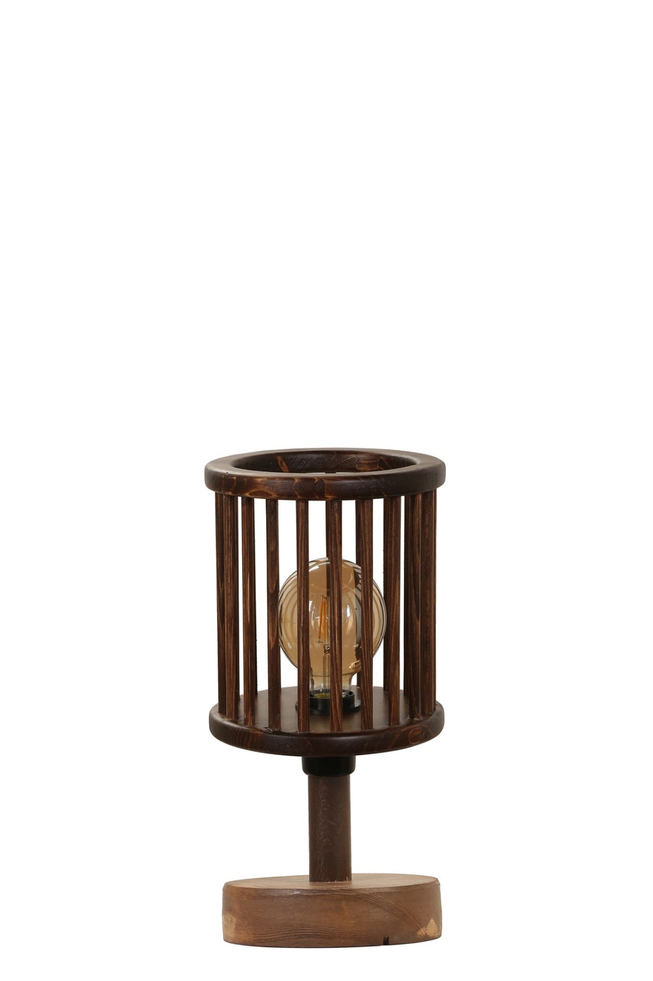 ANKA CEVİZ KAFES BAŞLIKLI MASA LAMBASI