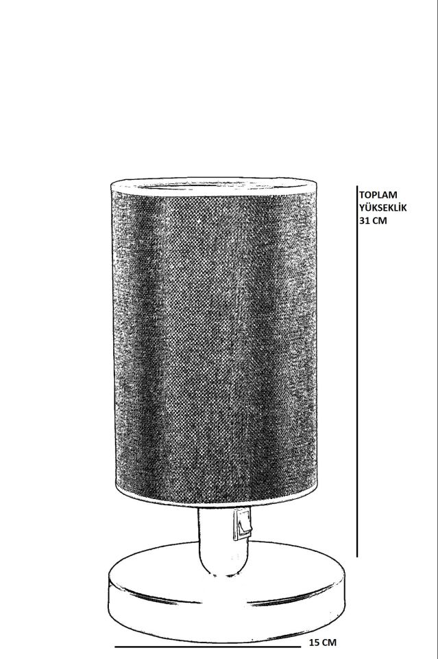 AYÇA CEVİZ AÇIK HASIR ABAJURLU MASA LAMBASI