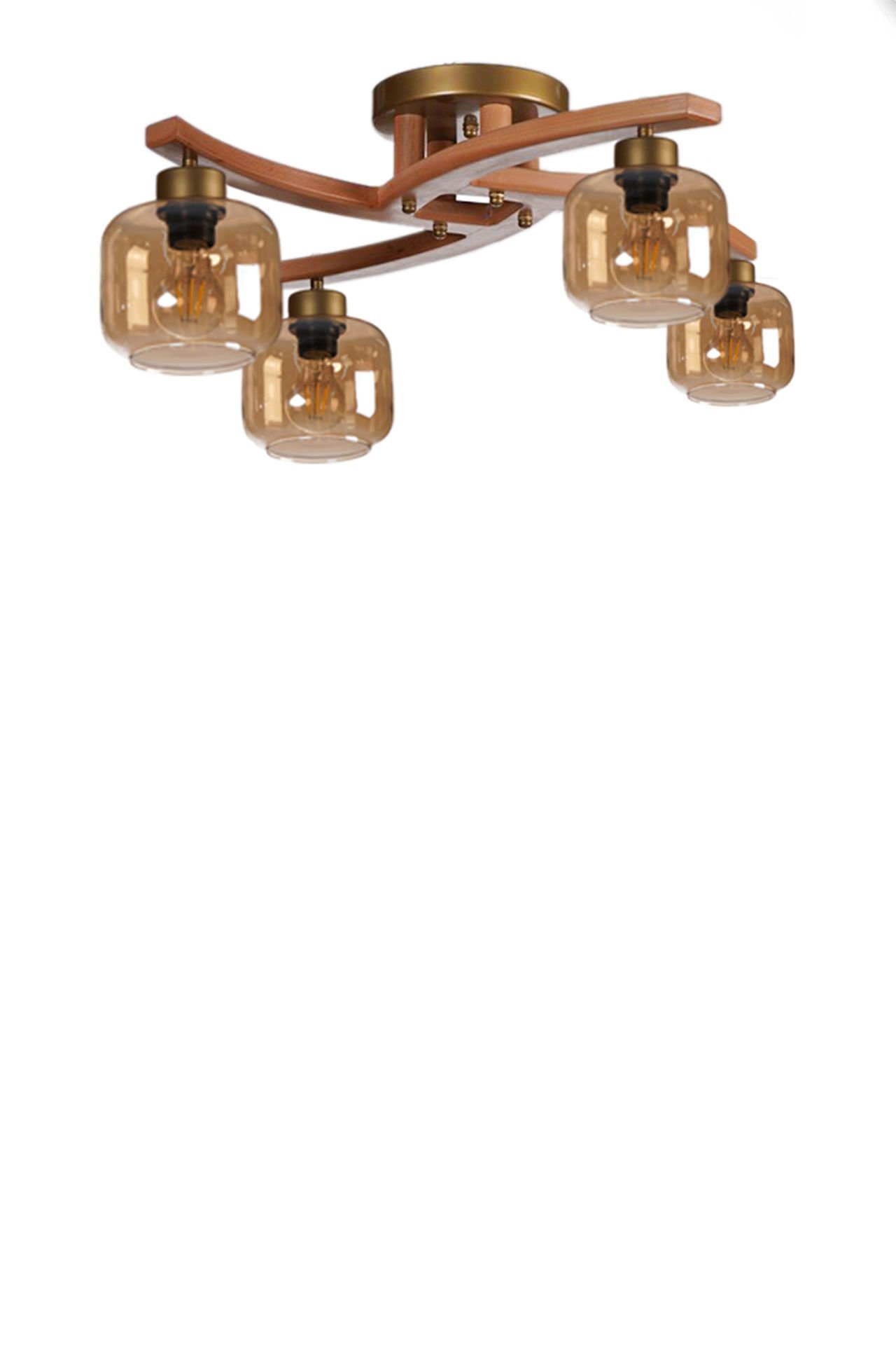 WESTON 4 LÜ NATUREL BAL CAMLI PLOFONYER AVİZE